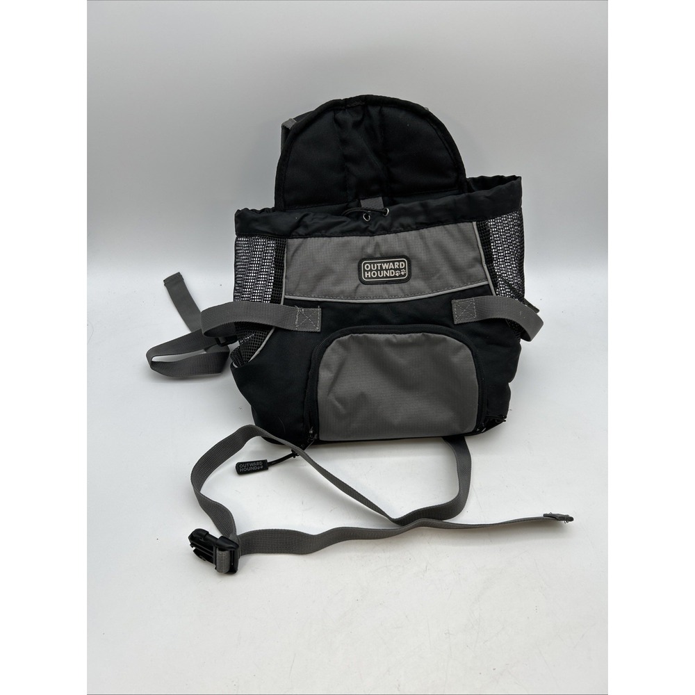 Outward Hound Dog Pet Carrier Backpack Bag Padded Black & Gray Size Small